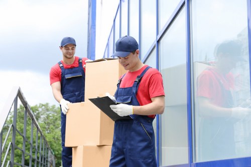 Furniture being loaded onto a truck for storage in London
