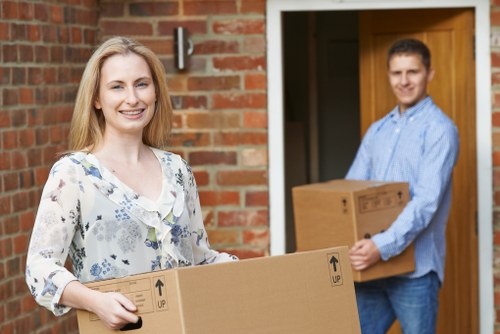 People planning a home move with storage units in London