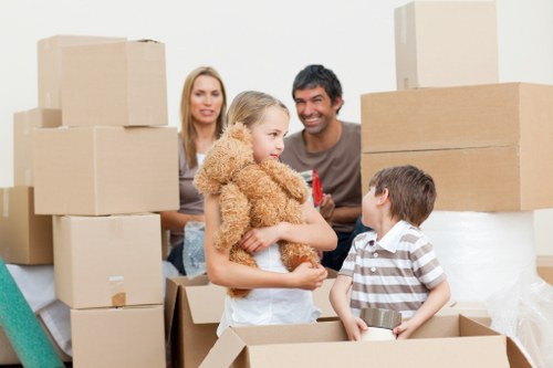 Happy family after successful house move
